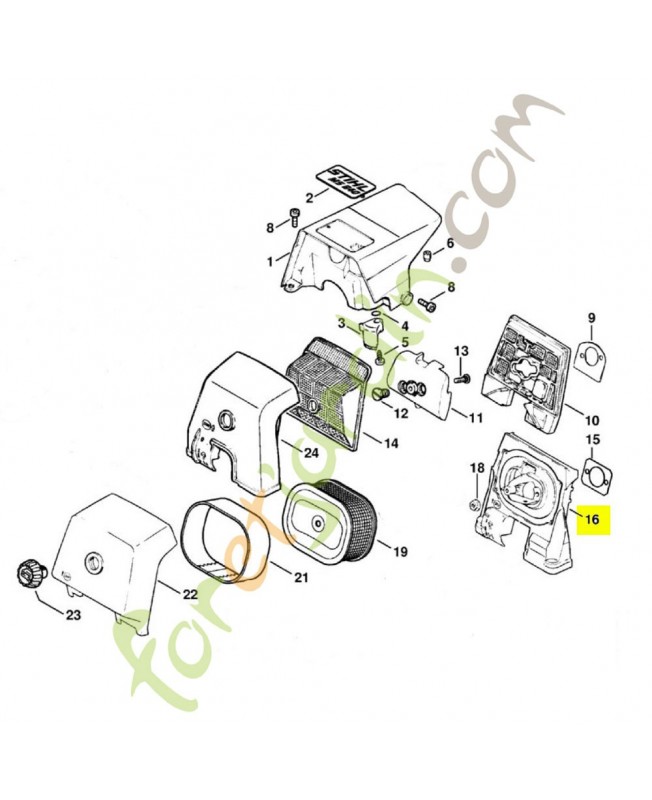 Socle de filtre 1122-120-3411. Pièce détachée Stihl / Vicking