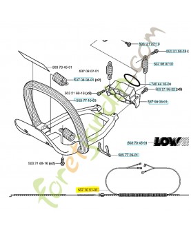 Cable 537105105. Pièce de rechange Husqvarna