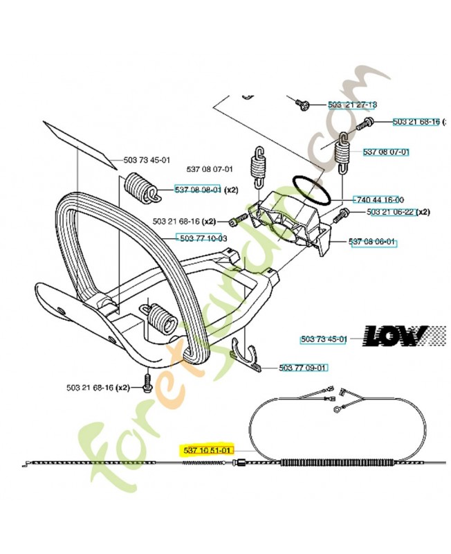 Cable 537105105. Pièce de rechange Husqvarna
