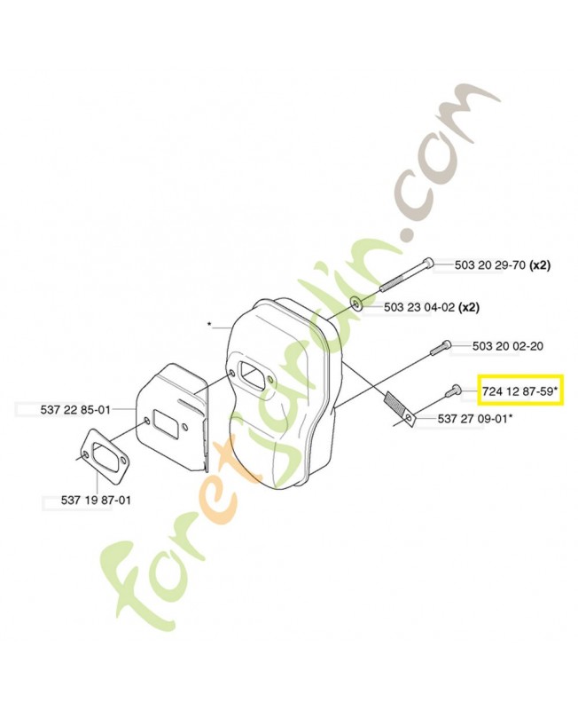 Vis référence 724128759 husqvarna Remplace référence 724128755