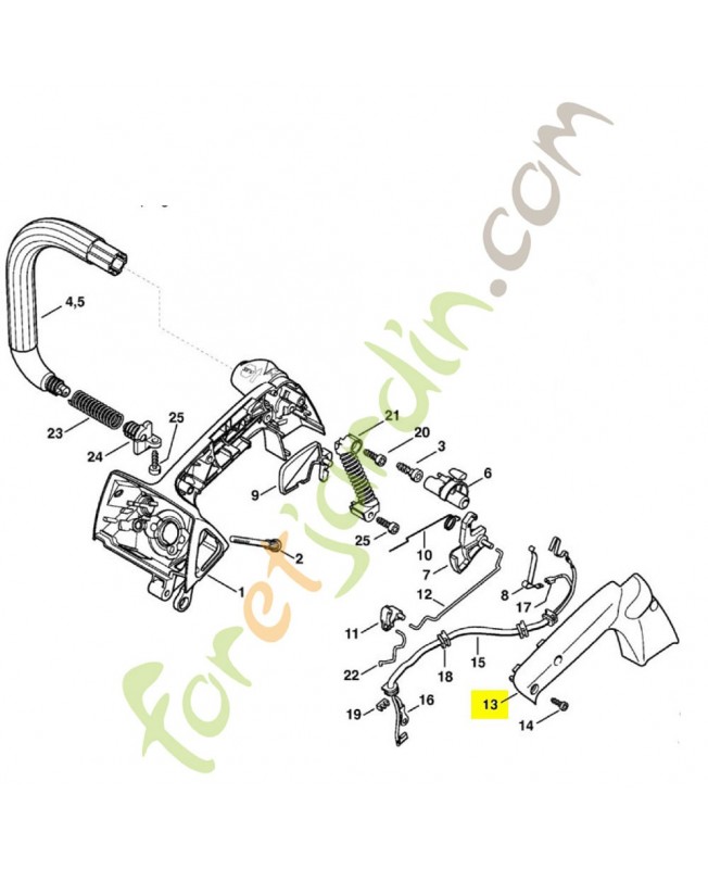 Monture de poignée 1137-791-0600. Pièce détachée Stihl / Vicking