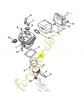 Segment de piston Ø 42x1,5 mm Stihl Réf 1121-034-3005