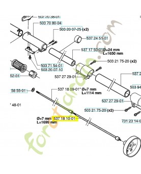Arbre moteur 537181001. Pièce détachée Husqvarna