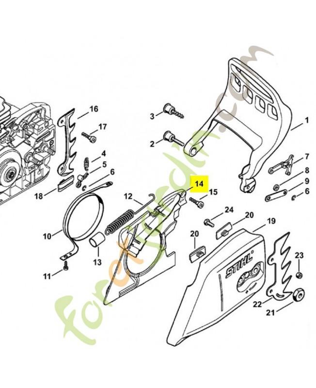Couvercle 1140-021-1101. Pièce détachée Stihl / Vicking