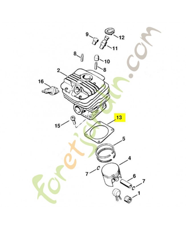 Joint de cylindre 0,5 mm 1119-029-2301. Pièce détachée Stihl / Vicking