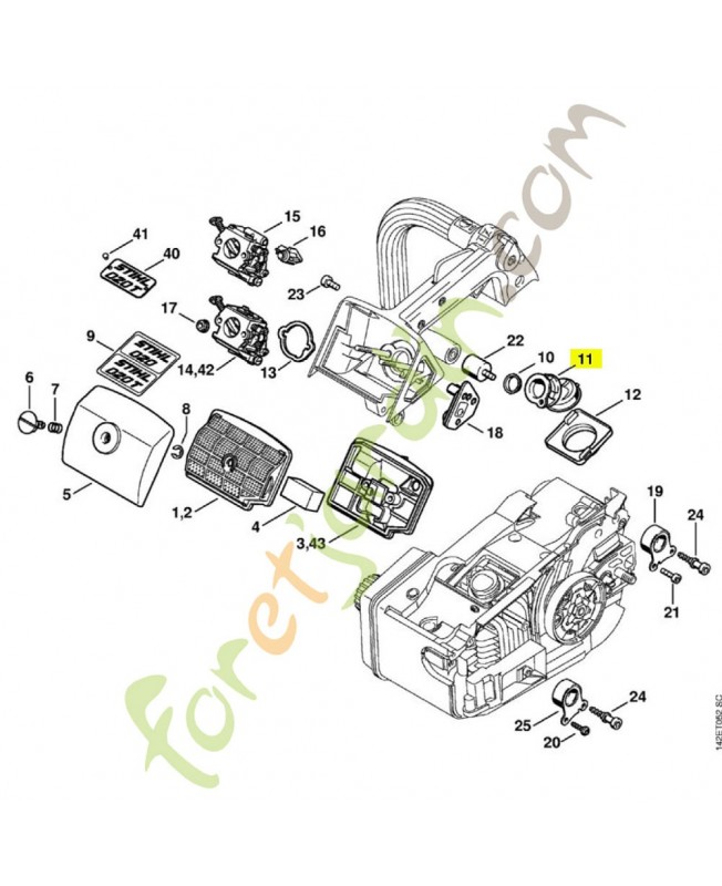 Coude 1129-141-2200. Pièce détachée Stihl / Vicking