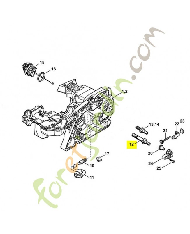 Vis a embase m10/m8 0000-664-2407. Pièce détachée Stihl / Vicking