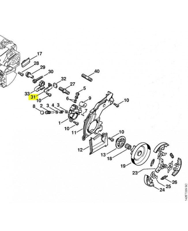 Coulisse de tension 1129-640-1900. Pièce détachée Stihl / Vicking