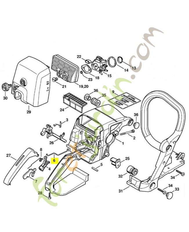 Tringlerie des gaz 1127-182-1500. Pièce détachée Stihl / Vicking