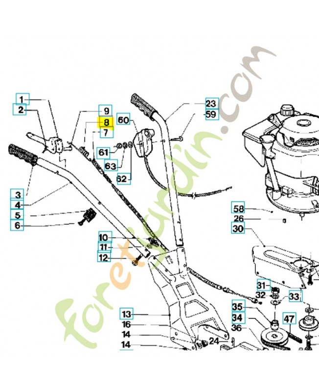 Ressort 531205326. Pièce de rechange Husqvarna Ressort 531205326. Pièce de rechange Husqvarna