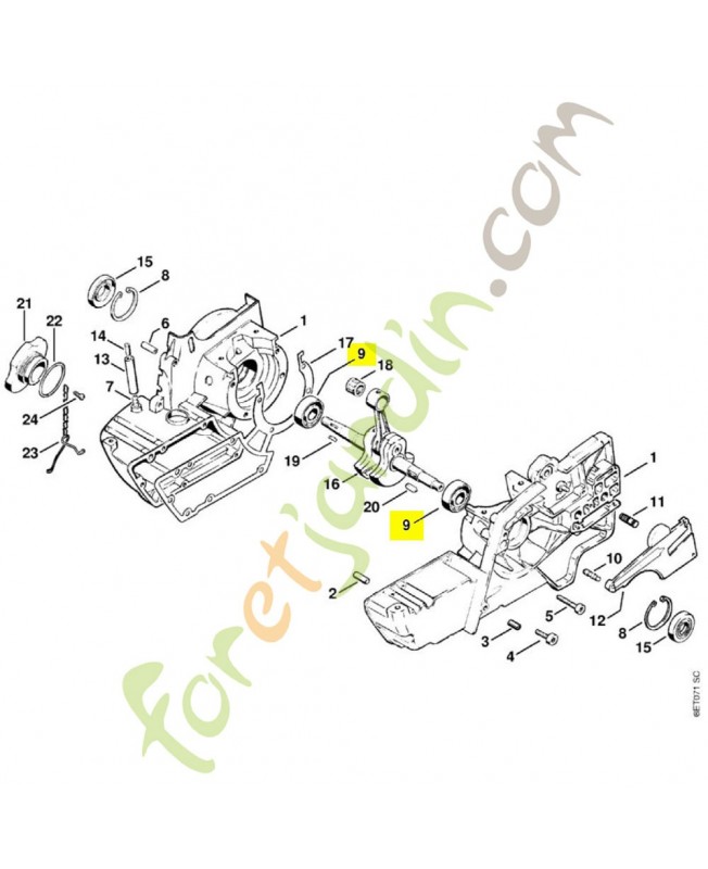 Roulement a billes din 625 9503-003-0341. Pièce détachée Stihl / Vicking