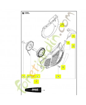 Lanceur complet Husqvarna 576823704. Pièce de rechange Husqvarna
