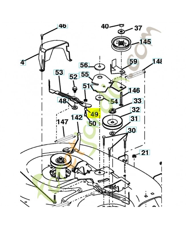 Galet de palonnier 532174284. Pièce de rechange Husqvarna