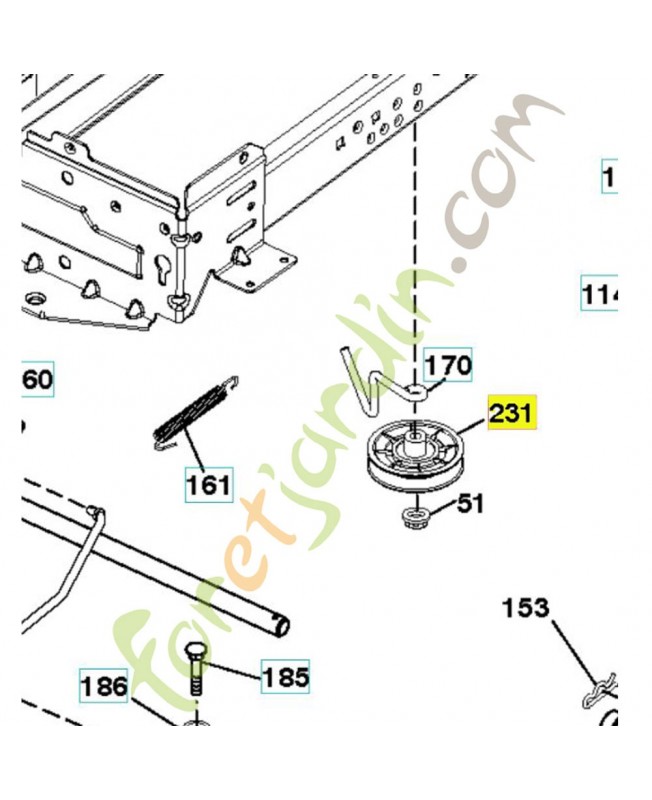 Poulie de guidage 532407287. Pièce de rechange Husqvarna Poulie de guidage 532407287. Pièce de rechange Husqvarna