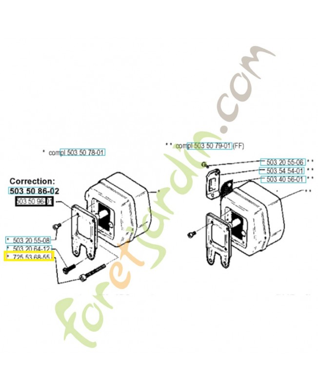 Vis 725536855. Pièce de rechange Husqvarna