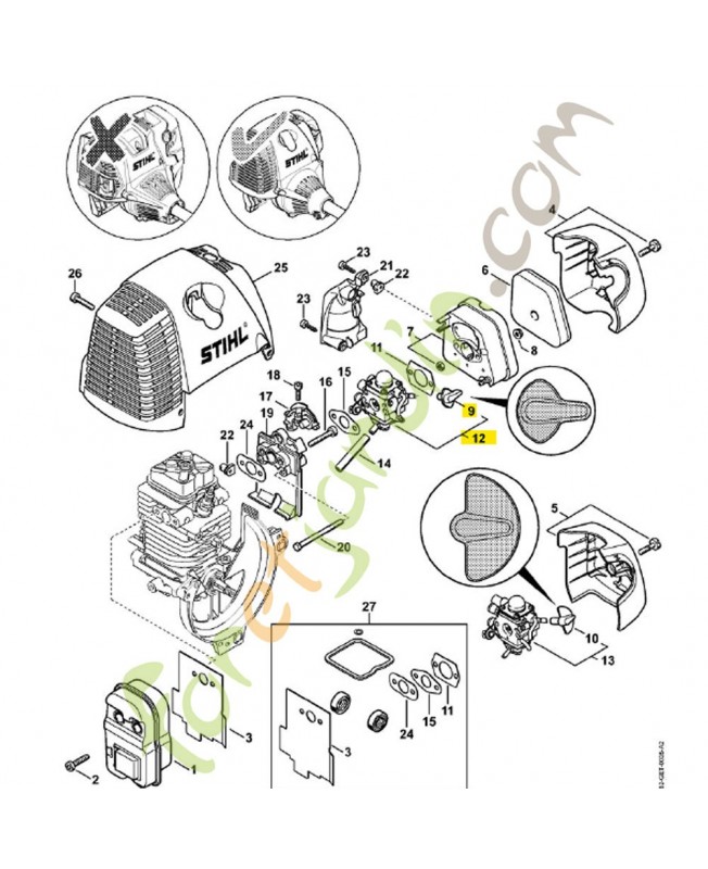 Carburateur Stihl ref. 4180-120-0610 Remplace référence 41801200607
