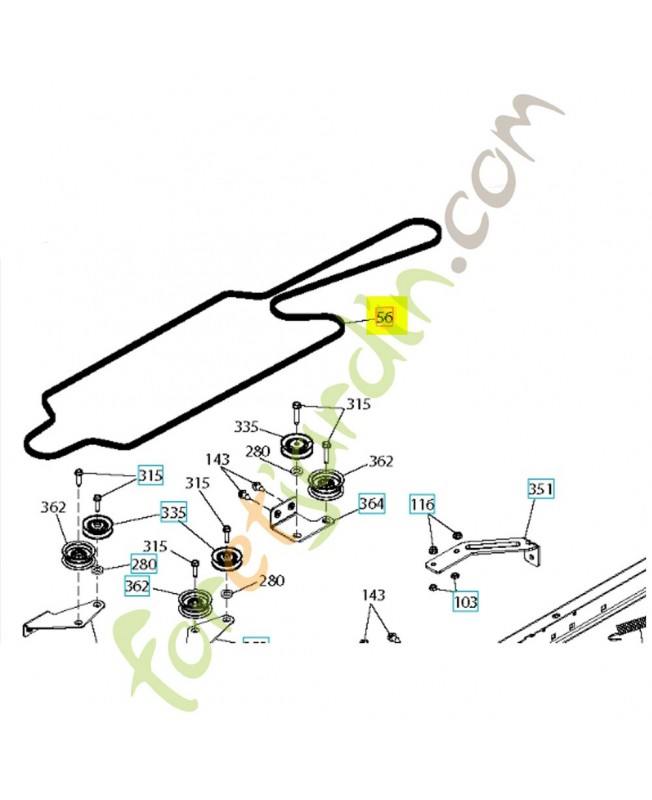 Courroie 592855110. Pièce détachée Husqvarna