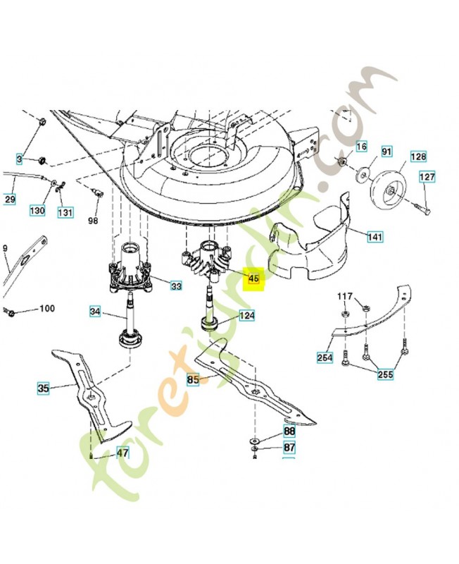 Palier de lame nu droit 532137152 husqvarna