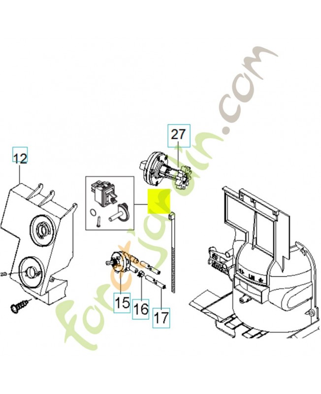 Interrupteur on/off 592617665. Pièce détachée Husqvarna