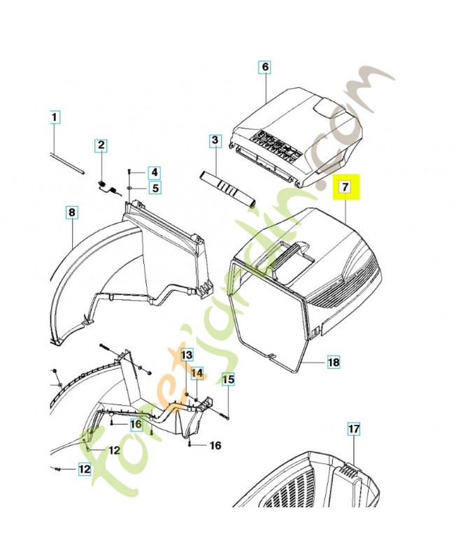 Bac de ramassage 501987701. Pièce de rechange Husqvarna Bac de ramassage 501987701. Pièce de rechange Husqvarna