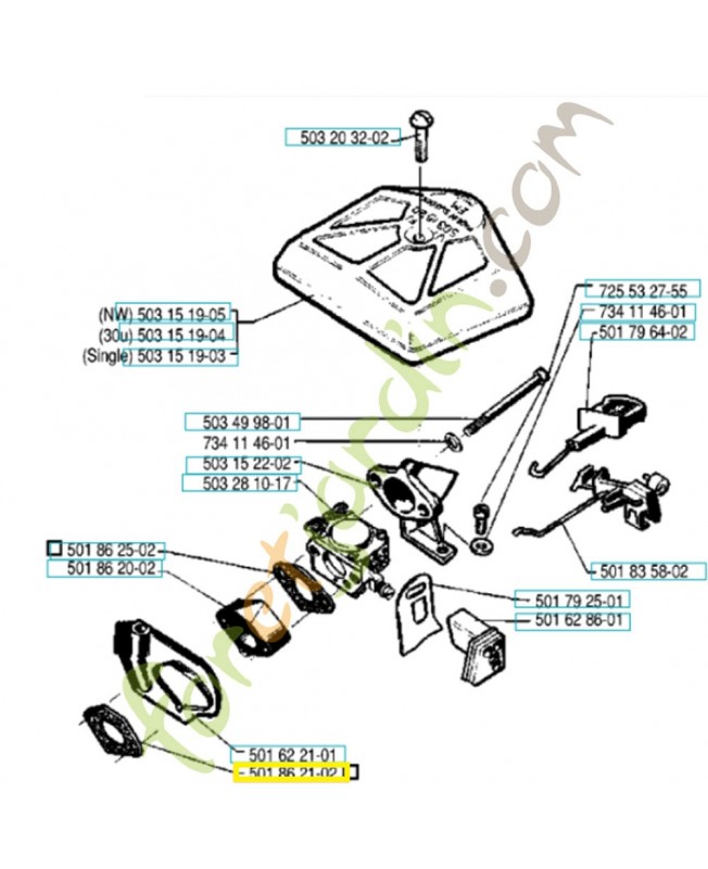 Joint 501862102. Pièce de rechange Husqvarna