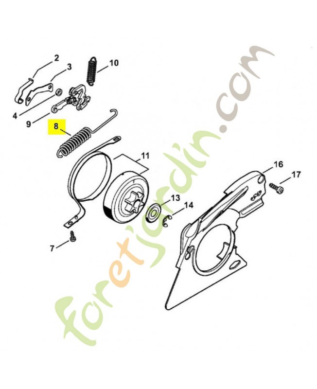 Ressort de tension 1143-162-7901. Pièce détachée Stihl / Vicking