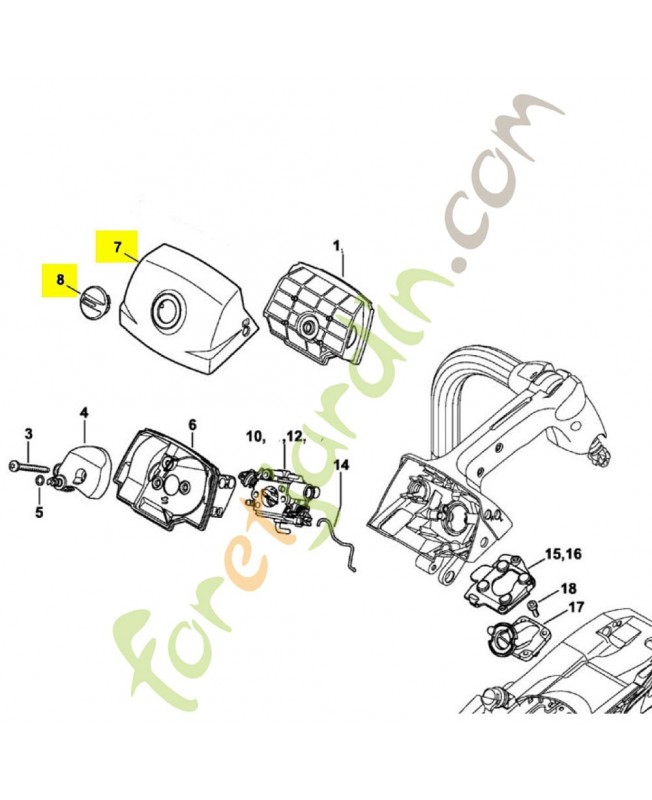 Couvercle de filtre a air 1145-140-1900. Pièce détachée Stihl 