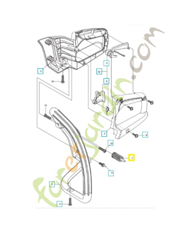 Amortisseur cylindre 545033901. Pièce de rechange Husqvarna