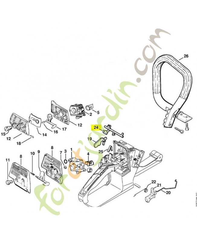 Arbre du commutateur 1125-182-0900. Pièce détachée Stihl 