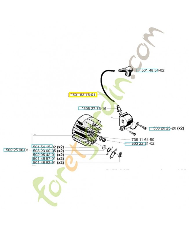 Câble 501531601. Pièce de rechange Husqvarna