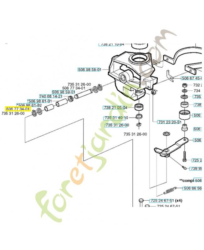Rondelle 506773401. Pièce de rechange Husqvarna