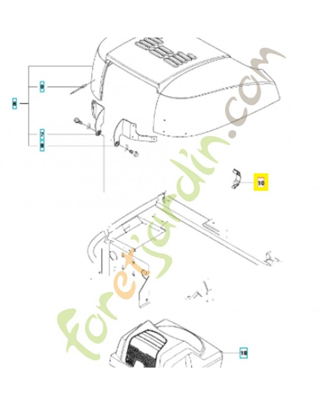 Verrouillage a déclic 503894702. Pièce de rechange Husqvarna 