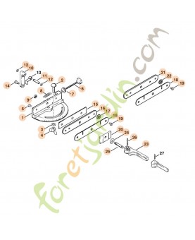Support pivotant pour chaîne à dents pointues 5203-750-1405 stihl