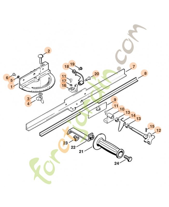 Support pivotant pour barre de coupe de taille-haie 5203-750-1400 stihl