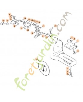 Support pivotant pour scies circulaires 5203-750-2800. Pièce détachée Stihl / Vicking