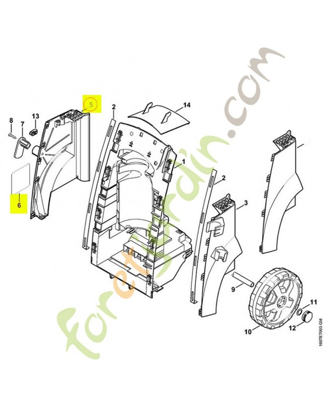Recouvrement droit 4768-790-5101. Pièce détachée Stihl / Vicking