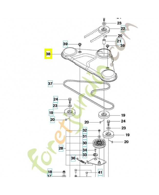 Carter de courroie 522821905. Pièce détachée Husqvarna