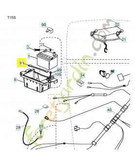 Tringle blocage batterie 532190270. Pièce de rechange Husqvarna