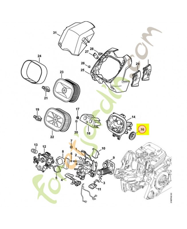 Butoir 1138-120-8200. Pièce de rechange Sithl / Vicking