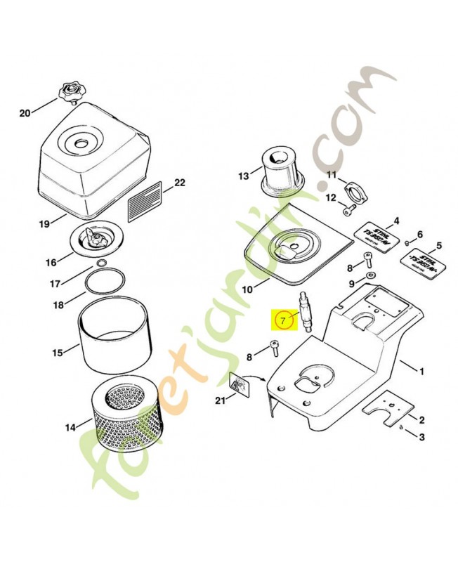 Goujon fileté 4201-148-1001. Pièce de rechange Sithl / Vicking