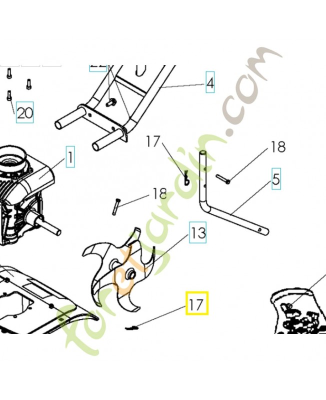 Goupille 519651220. Pièce de rechange Husqvarna