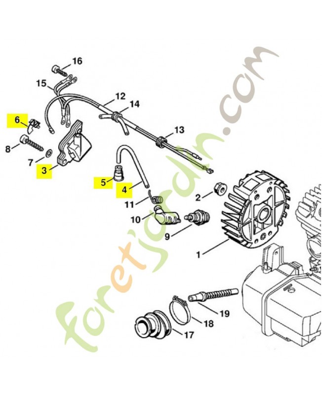 Bobine d'allumage Stihl réf. 0000-400-1300