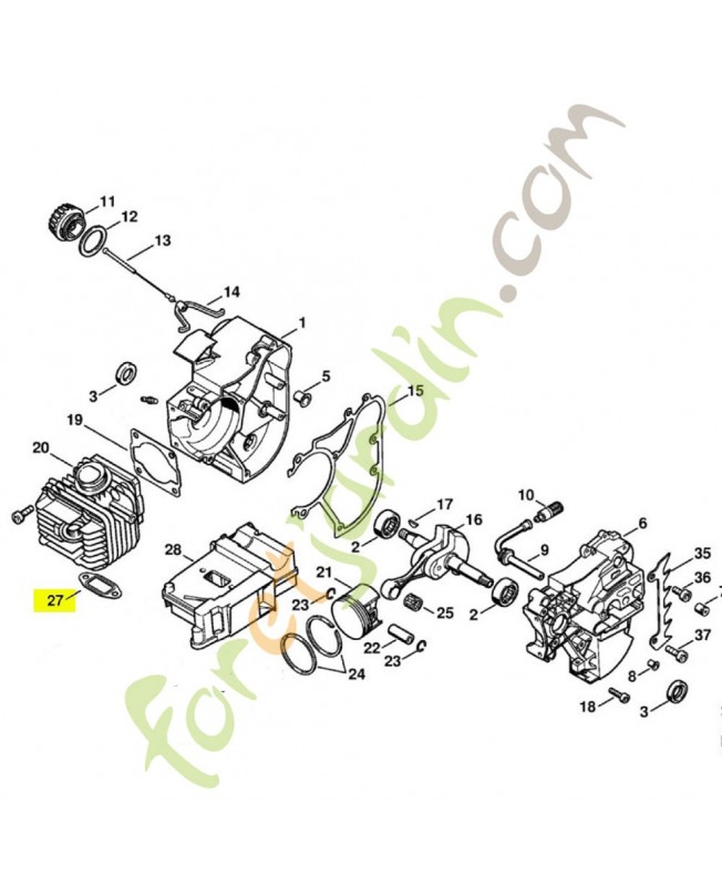 Joint échappement 1129-149-0600. Pièce détachée Stihl 
