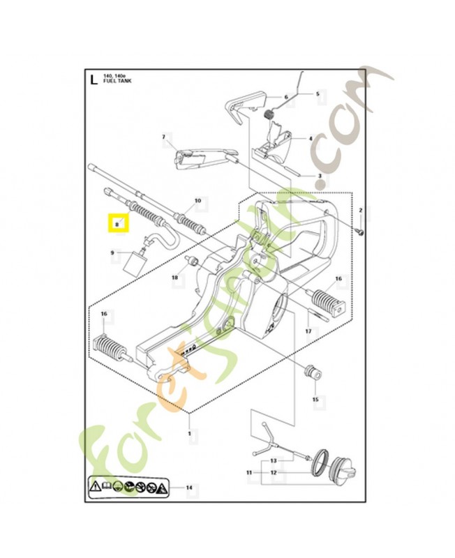 Durite d'essence 544128601. Pièce de rechange Husqvarna