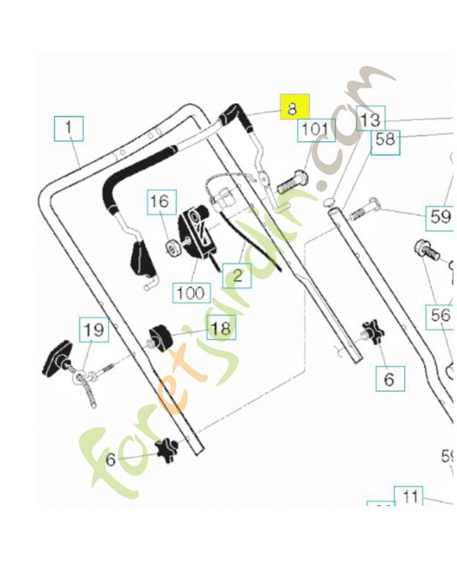POIGNÉE 587564109. Pièce de rechange Husqvarna