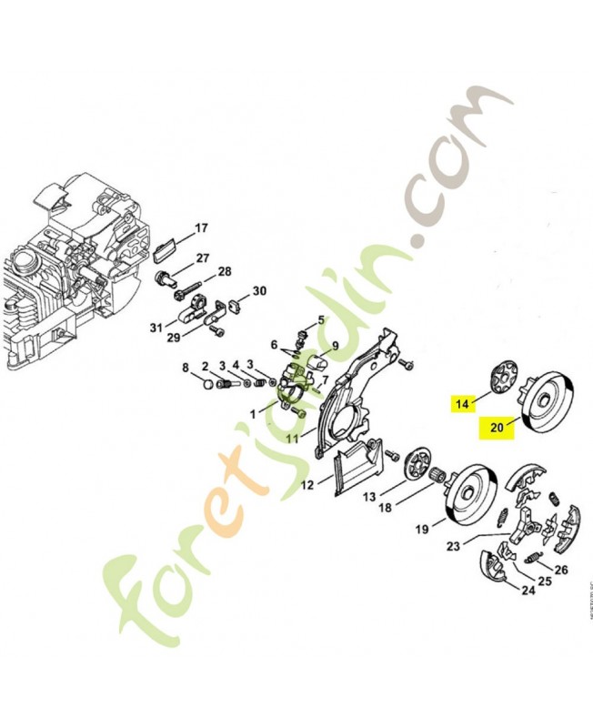 Pignon profile 3/8p 7 dts 1129-640-2050. Pièce détachée Stihl / Vicking