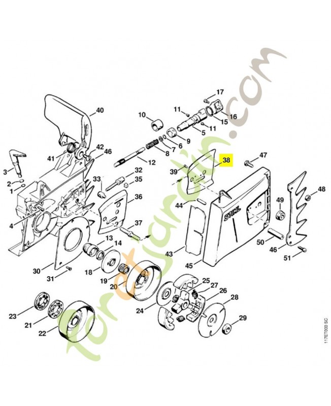 Tôle pour tronçonneuse stihl 1111-664-1005 