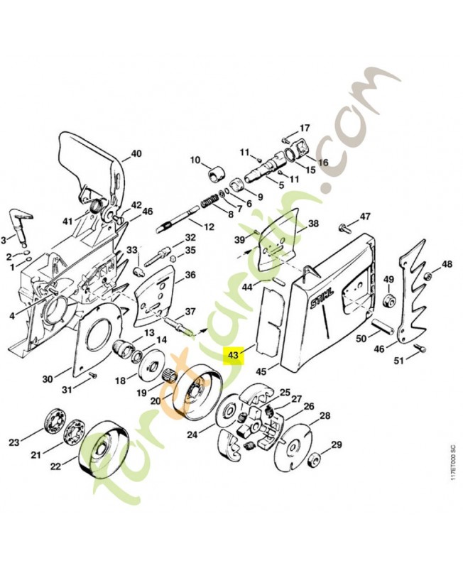 Plaque de protection 1111-656-1505. Pièce détachée Stihl / Vicking