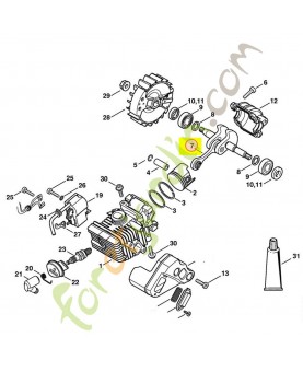 Vilebrequin ms 192t 1137-030-0400. Pièce de rechange Sithl / Vicking