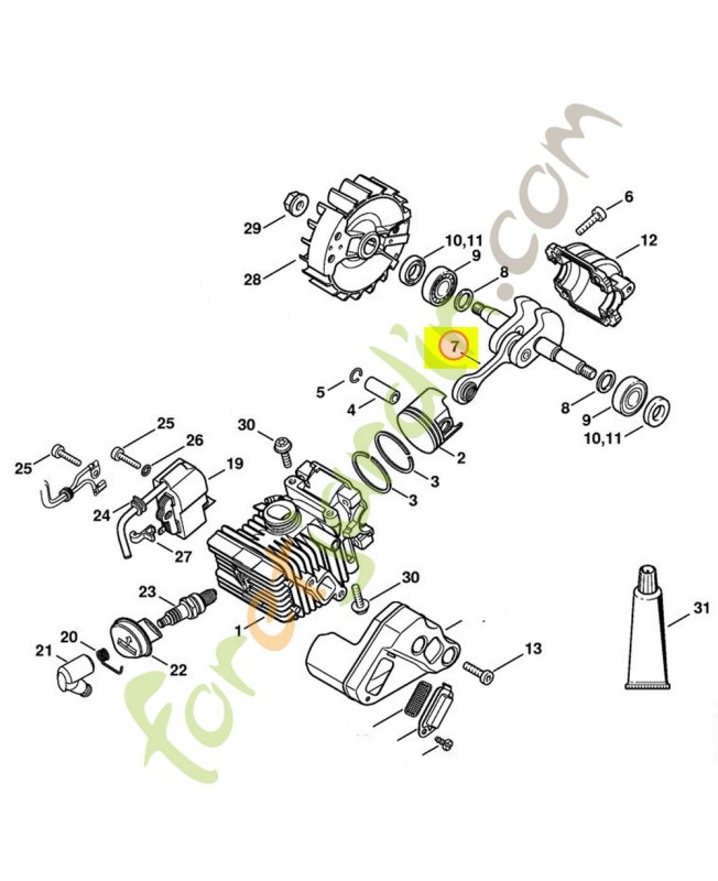 Vilebrequin ms 192t 1137-030-0400. Pièce de rechange Sithl / Vicking Vilebrequin ms 192t 1137-030-0400. Pièce de rechange Sithl / Vicking